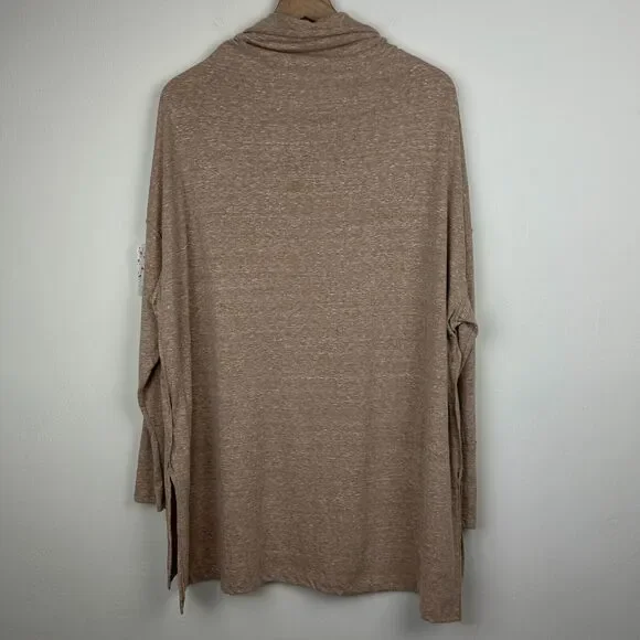 Free People Tunic Top Womens Medium Tan Oversized Fit Dress Stretch Ladies - Picture 3 of 12